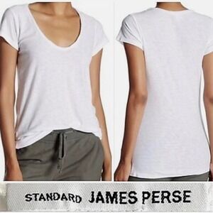 NWT standard James Peres white scoop neck basic shirt